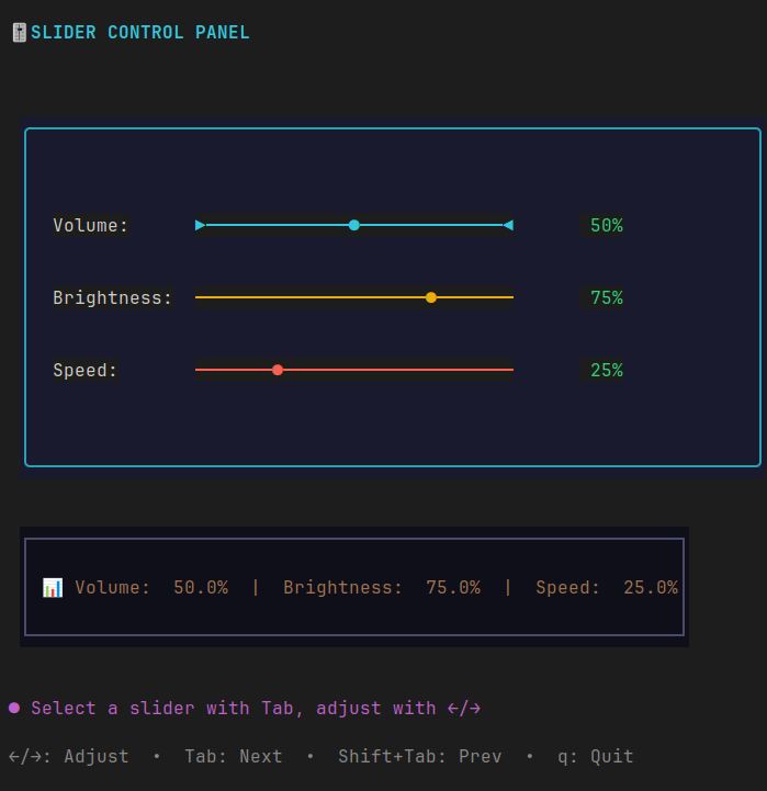 Slider output preview